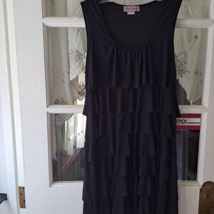Reina black layer slinky dress
